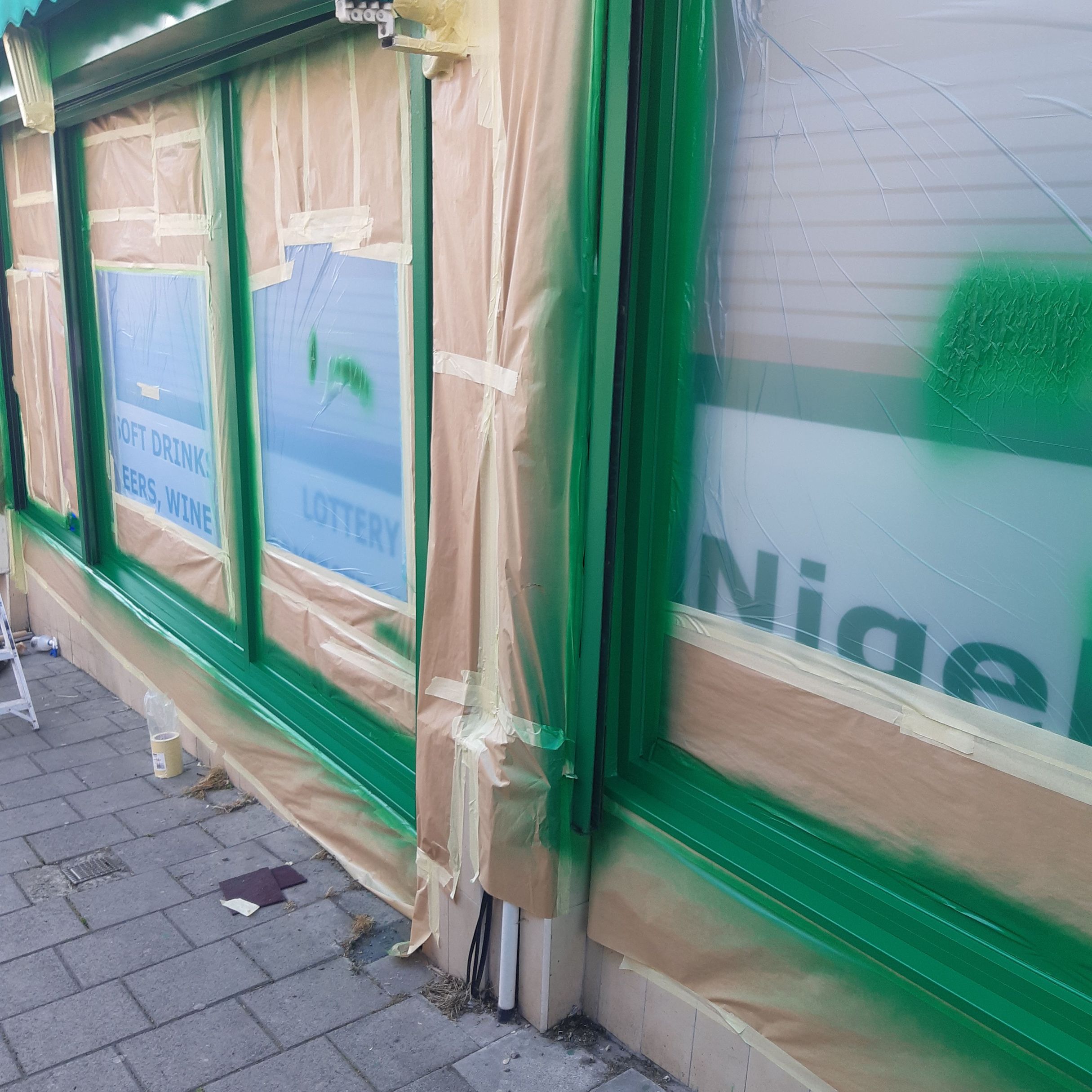 Shop Front Spraying before