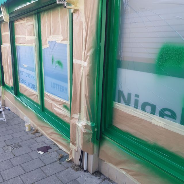 Shop Front Spraying before