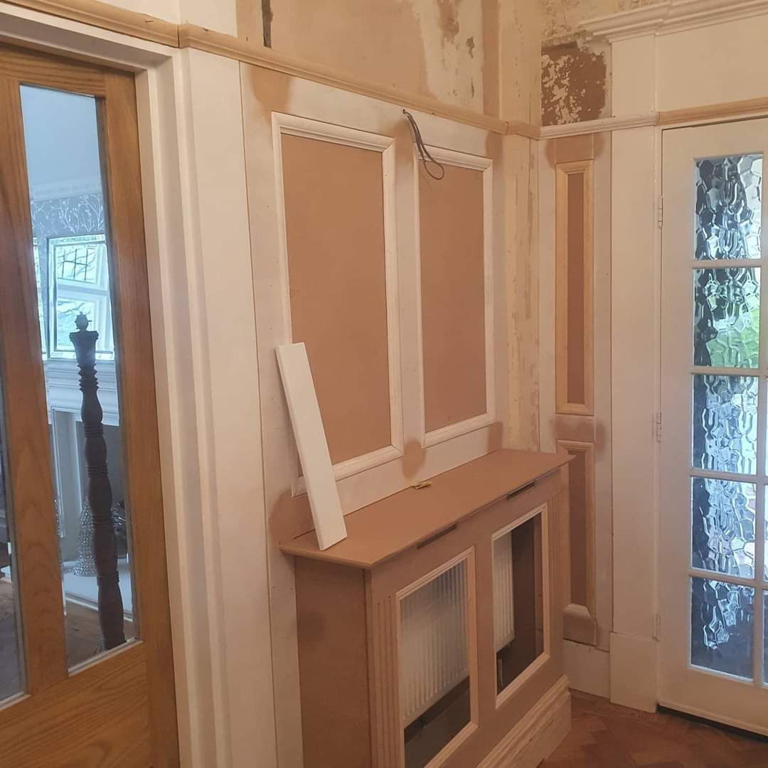 Hallway being prepared for UPVC painting