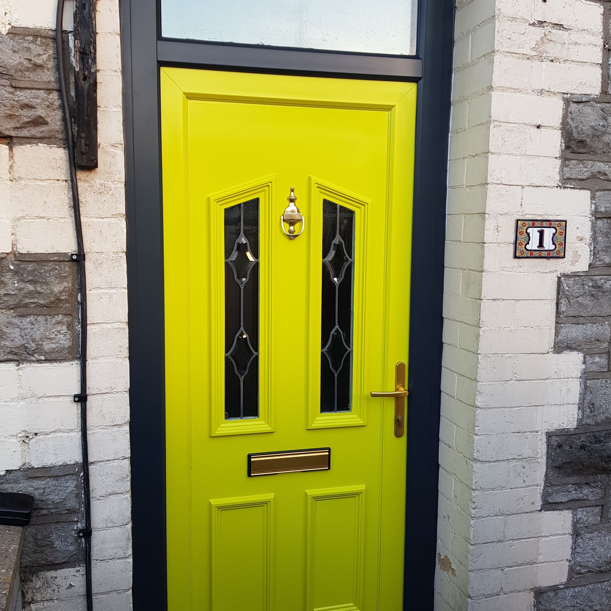 yellow door after spraying