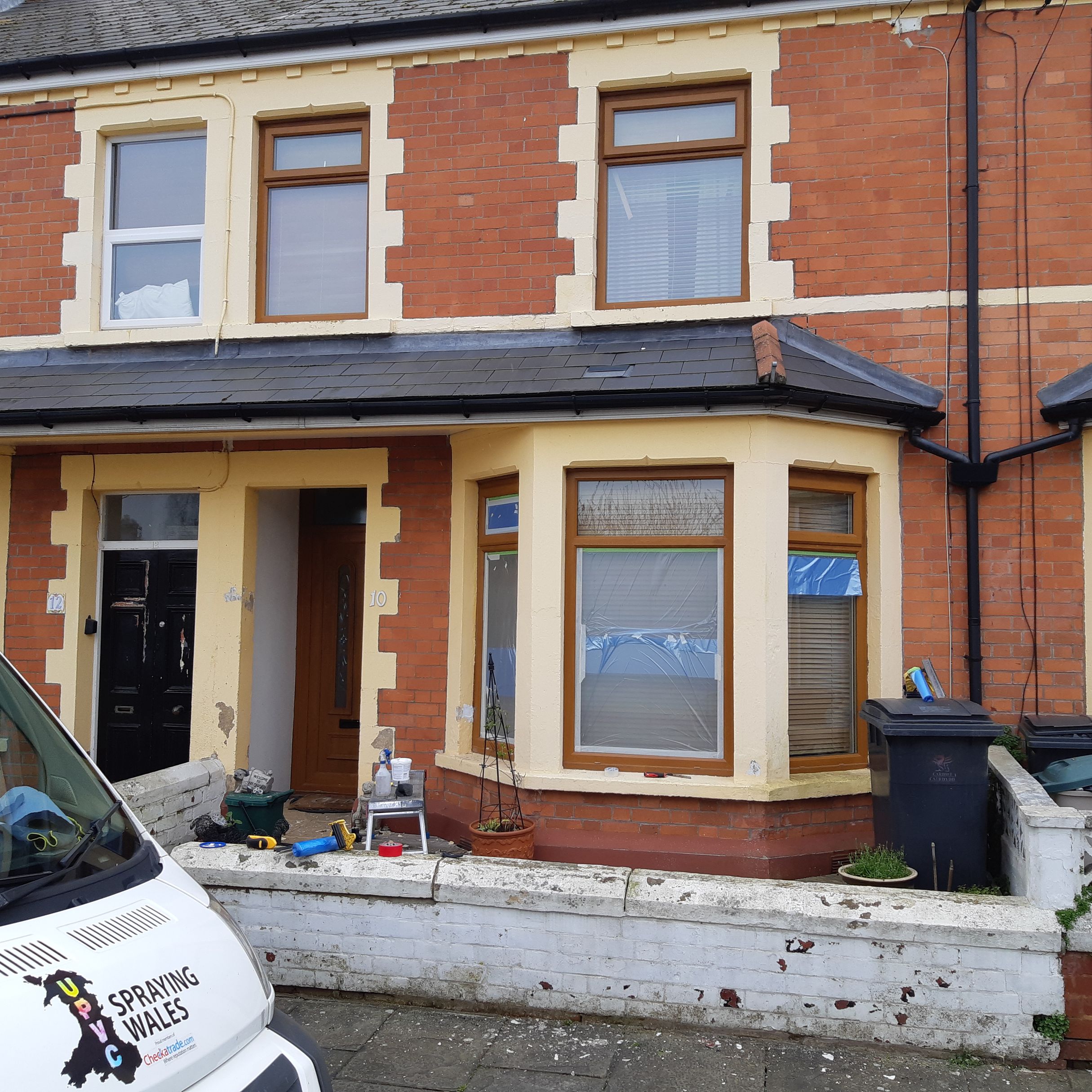 UPVC spraying before