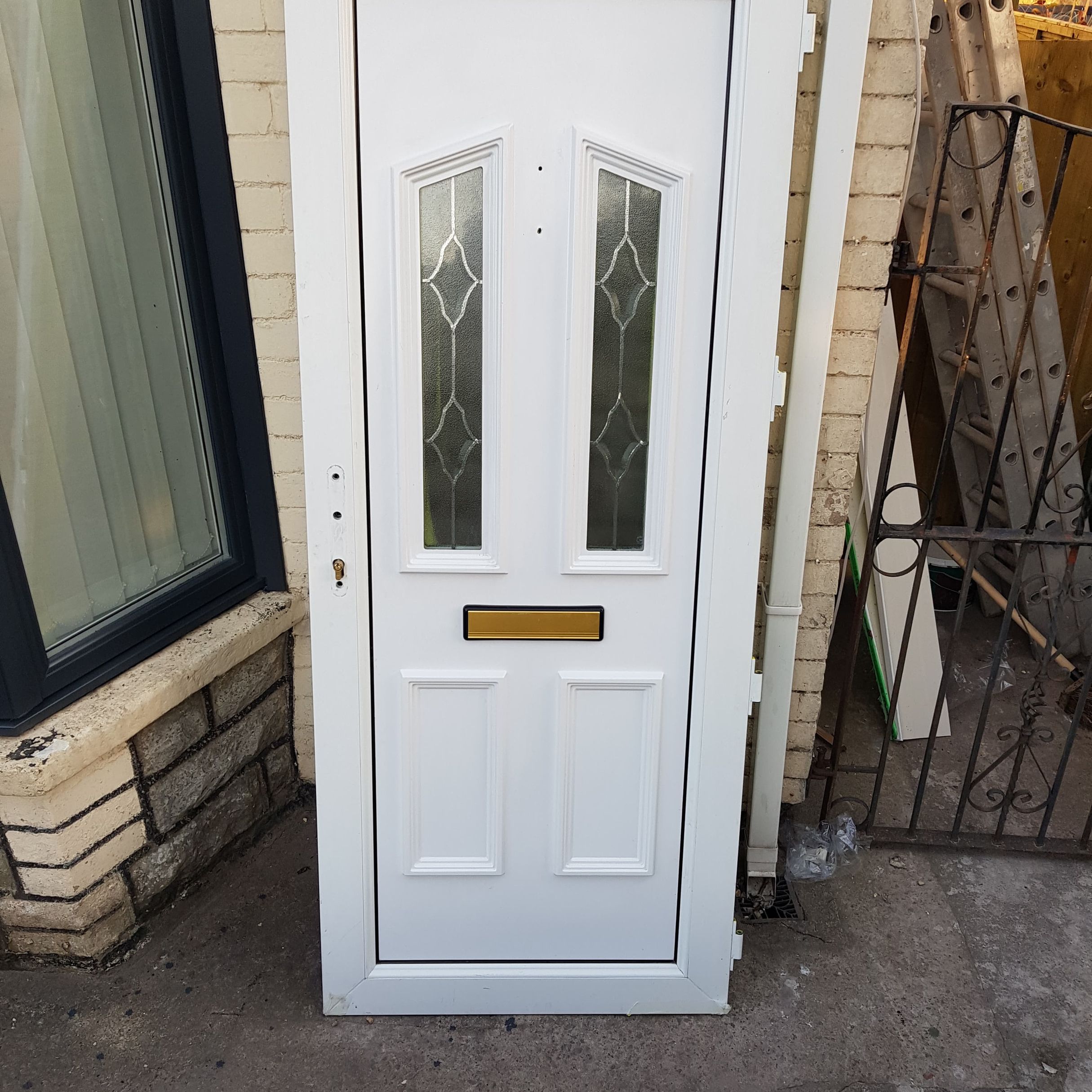 white door before