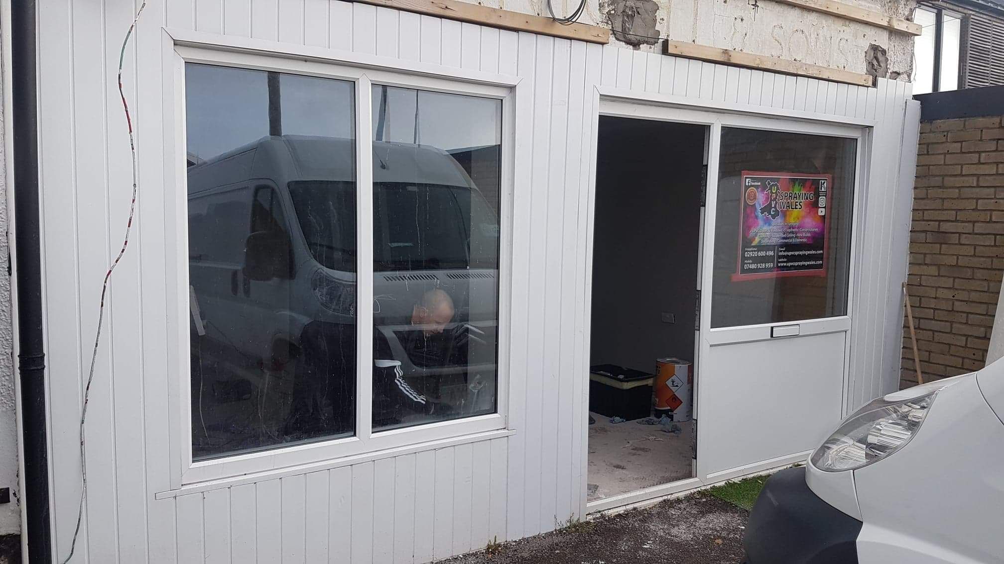 Shop Front Spraying before